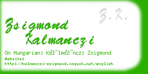 zsigmond kalmanczi business card